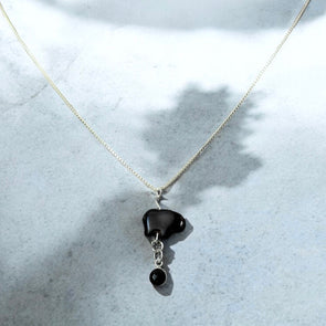One-of-a-Kind Black Magnesite Mineral Elephant Necklace Sterling Silver