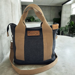 Canvas Contrast Tote Crossbody (Small)