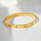 Bangle Bracelet Clover with Zircons (Hinged)