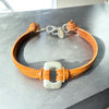 One-of-a-Kind Zamak Abstract Square & Leather Bracelet