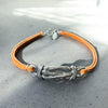 One-of-a-Kind Zamak Crown Weave & Leather Bracelet