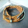 One-of-a-Kind Zamak Curved Oval Braided Leather Wrap Bracelet