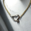 One-of-a-Kind 17.5" Zamak Abstract Chunky Heart Necklace