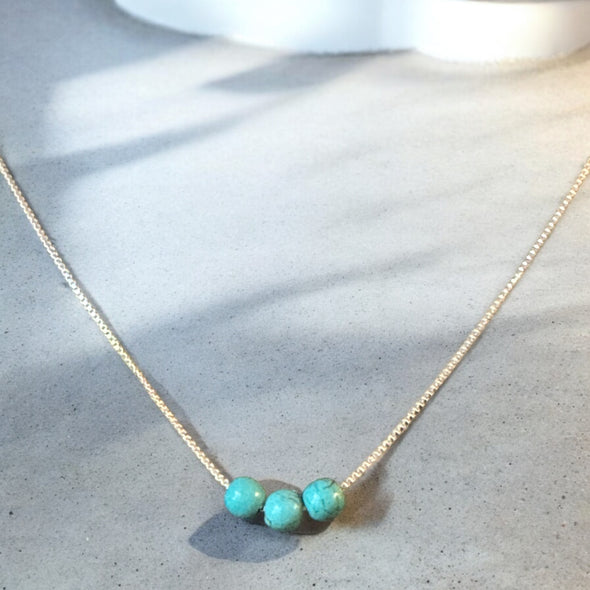 One-of-a-Kind Turquoise Trinity & Sterling Silver Necklace