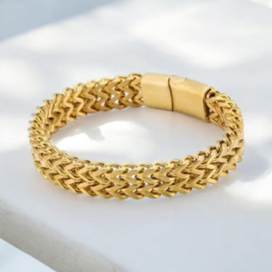 Woven Chunky Bracelet with Magnetic Closure