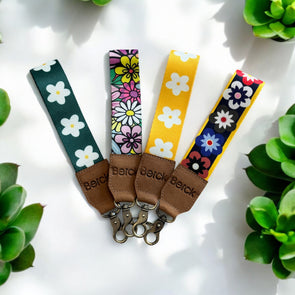 Flower Power Wristlet Strap Leather w/Cell Tether Adapter