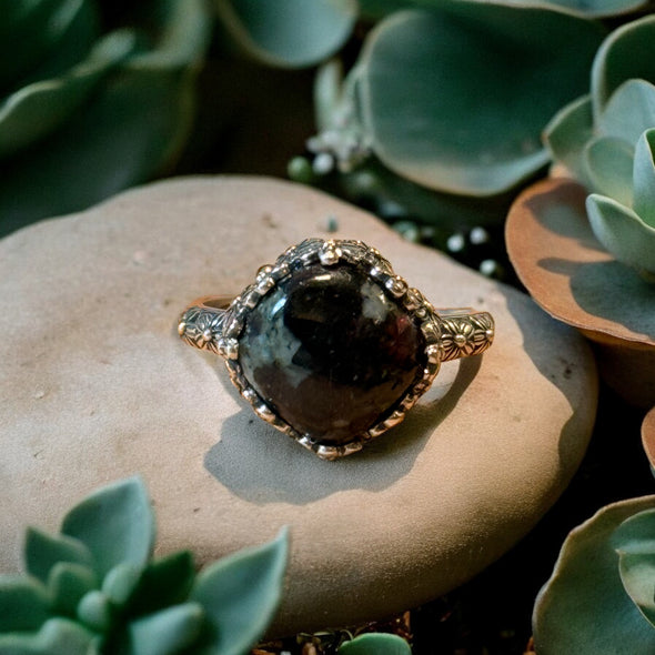 One-of-a-Kind Natural Eudialyte Sterling Silver Ring