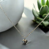 Puffed solid Heart Stainless Steel Necklace 18"