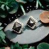 One-of-a-Kind Black Onyx Faceted Pyramid Sterling Silver Stud Earrings