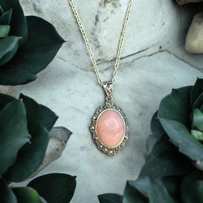 One-of-a-Kind Peruvian Pink Opal Sterling Silver Necklace