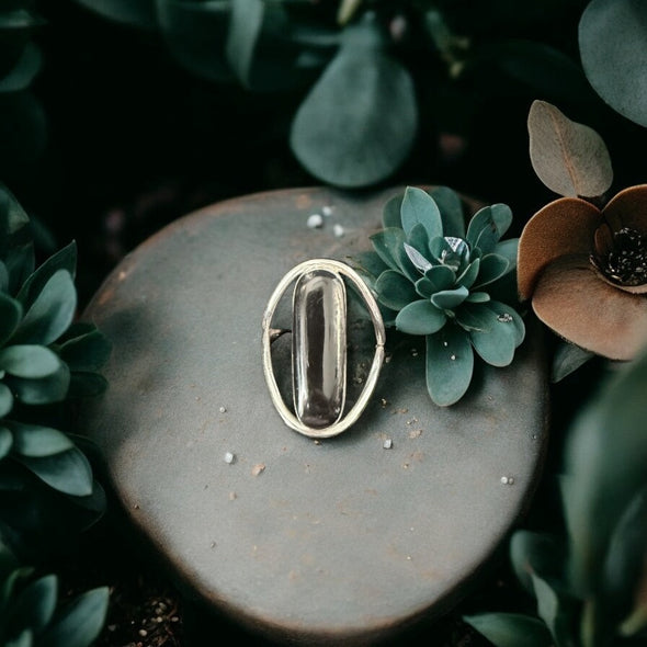 One of a Kind Black Onyx Oblong Sterling Silver Ring