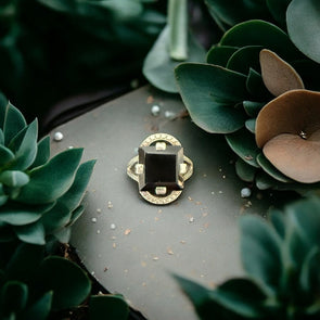 One of a Kind Black Onyx Square Sterling Silver Ring