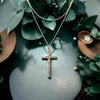 One-of-a-Kind Large Sterling Silver Hammered Cross 30" Necklace