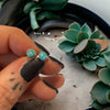 One-of-a-Kind 5mm Round Kingman Turquoise Sterling Silver Stud Earrings