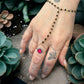 One-Of-A-Kind Black Spinel Gemstone Hand Chain 14K GF/GP 925
