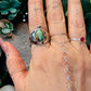 One-of-a-Kind Oval Kingman Turquoise Sterling Silver Dome Adjustable Ring