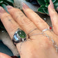 One-of-a-Kind Oval Natural Green Jade Sterling Silver Dome Adjustable Ring