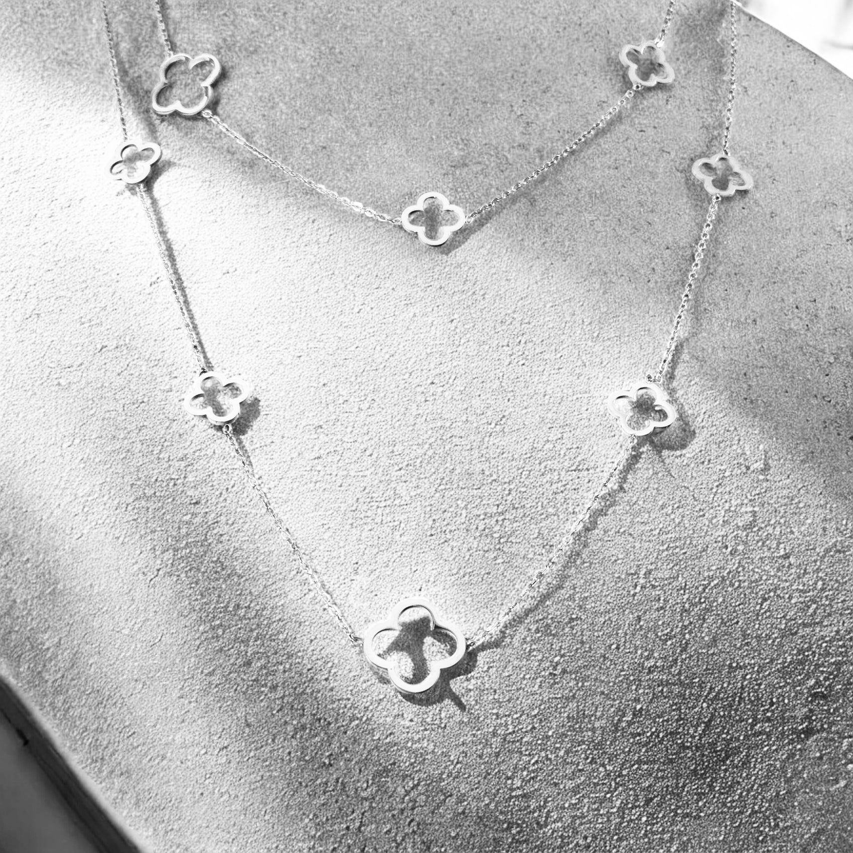 Waterproof Open Clover 40" Necklace