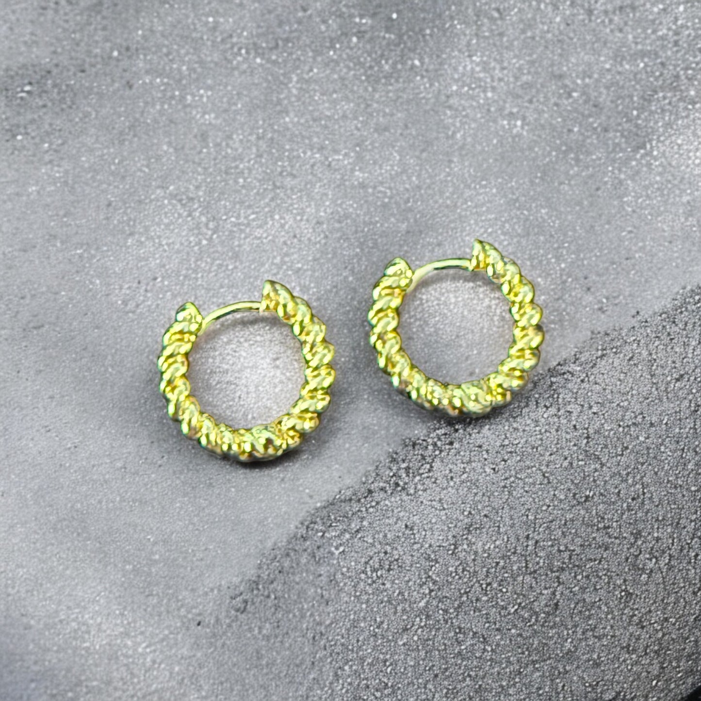 Waterproof Twisted Huggie Earrings