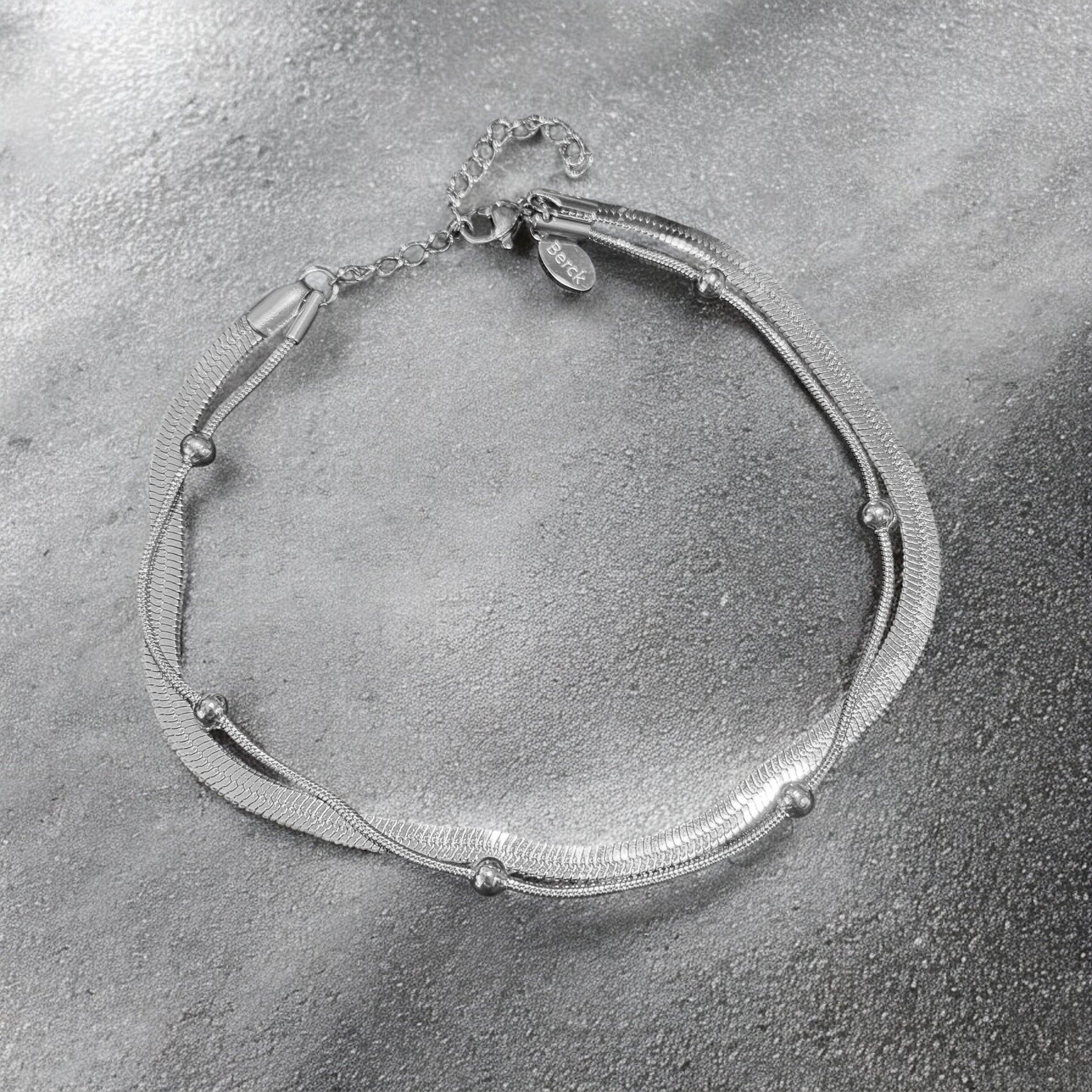 Waterproof Double Layer Herringbone Anklet