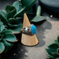 One-of-a-Kind Oval Sleeping BeautyTurquoise Sterling Silver Dome Adjustable Ring