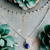 One-Of-A-Kind Lapis Gemstone 2 Layer Necklace 8mm Round Pendant