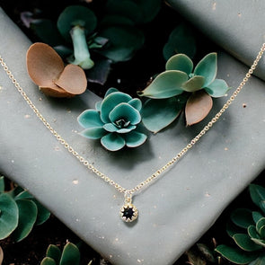 One-of-a-Kind 5mm Round Faceted Black Onyx Sterling Silver Necklace