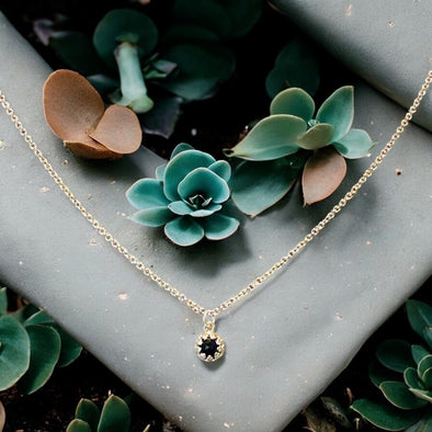 One-of-a-Kind 5mm Round Faceted Black Onyx Sterling Silver Necklace