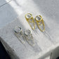 Waterproof Chain Drop Huggie Hoop Earrings 13mm 14K Gold PVD Plated or 925 Sterling Silver PVD Plated