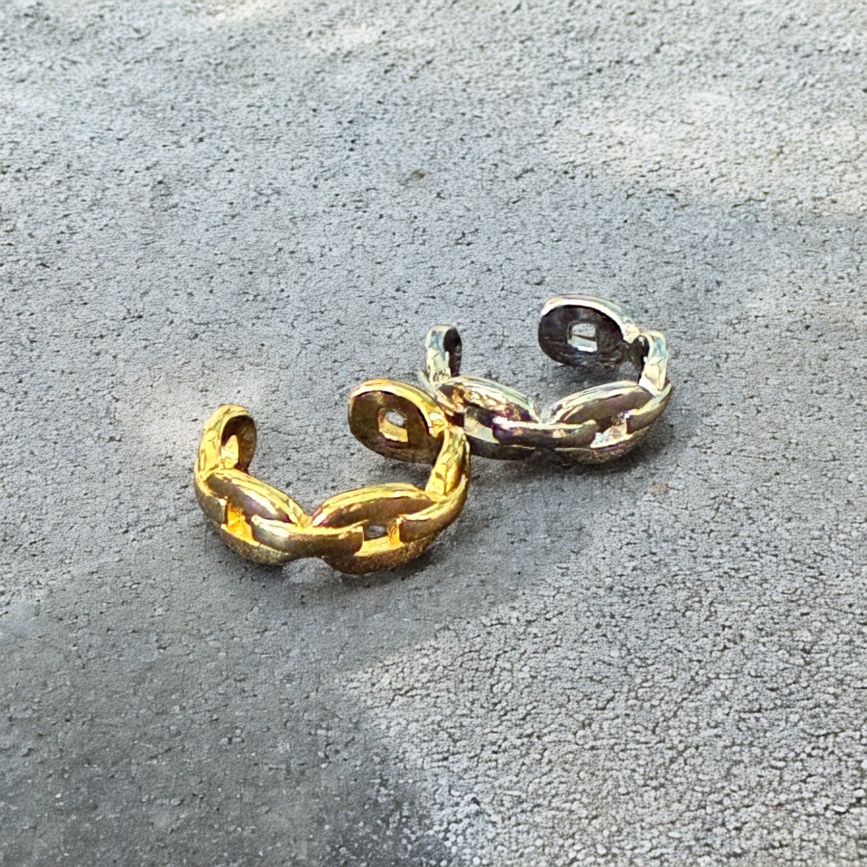 Waterproof Dainty Link Ear Cuff Solid Sterling Silver (Sold as a Single)