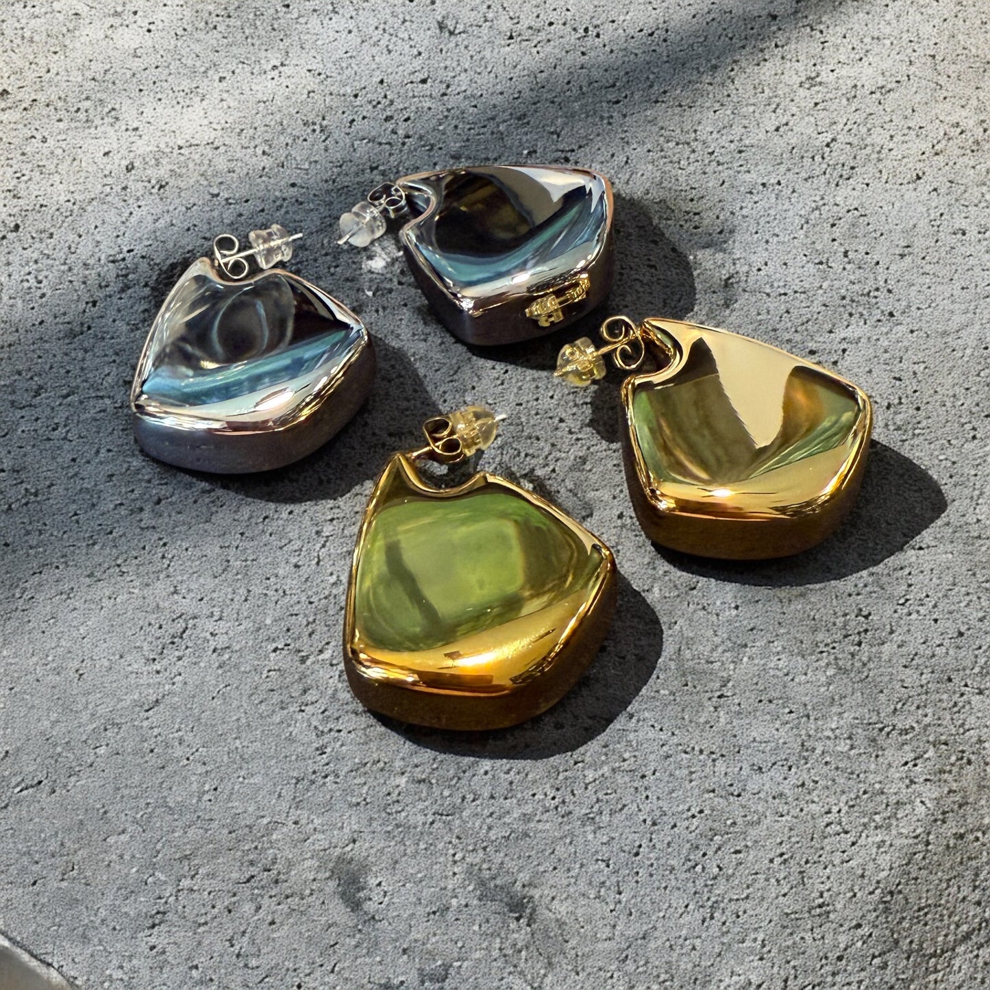 Waterproof Abstract Puffy Hoop Earrings