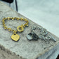 Waterproof Diamond Cut Chunky Oval Link Heart Toggle Bracelet "Above All Else"