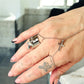 Waterproof Dangling Cross Ring Polished Stainless Steel & 18k Gold PVD Plated Stainless Steel
