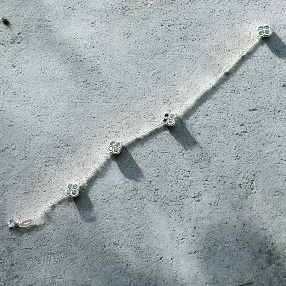 GRA Certified Black Moissanite Diamond 4 Clover Bracelet