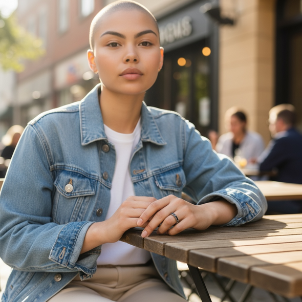 4mm Black Moissanite Diamond GRA Certified Eternity Ring