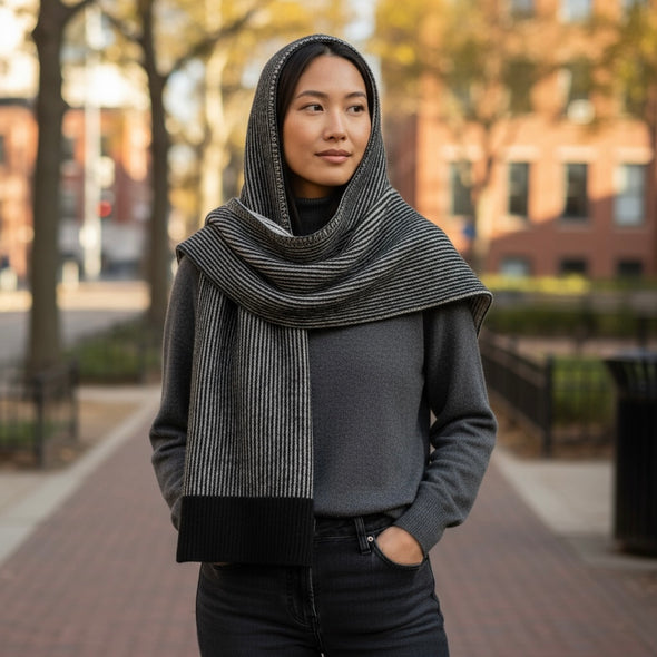 LIMITED EDITION Berck X CC Hooded Scarf Ribbed