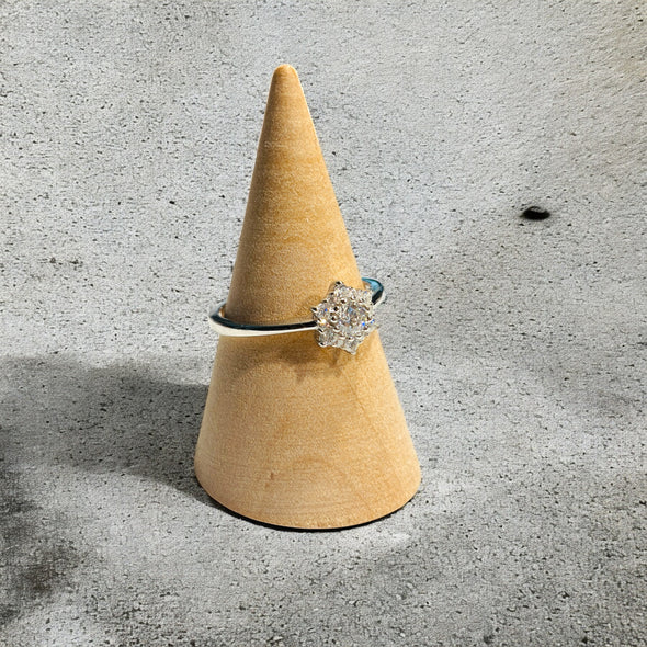 Moissanite Diamond GRA Certified Flower Ring Sterling Silver PREORDER