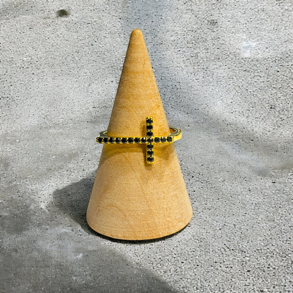 Moissanite Diamond GRA Certified Raised Cross Ring Sterling Silver PREORDER