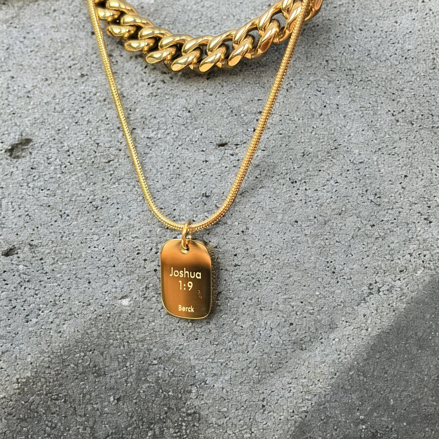 Waterproof Two Piece Layering Necklace "Do Not Be Afraid"