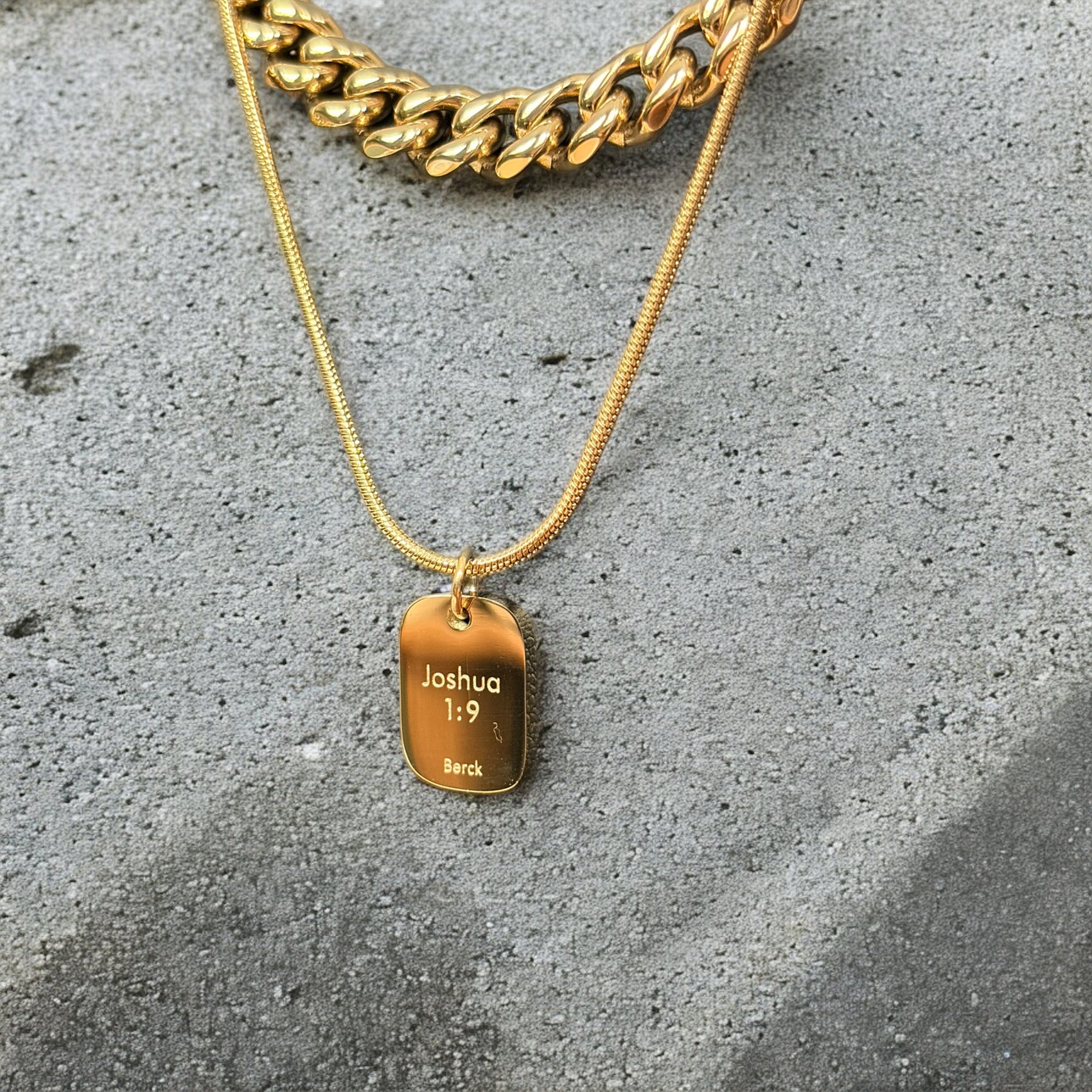 Waterproof Two Piece Layering Necklace "Do Not Be Afraid"