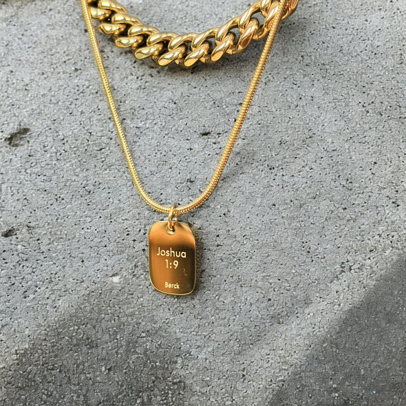 Waterproof Two Piece Layering Necklace "Do Not Be Afraid"