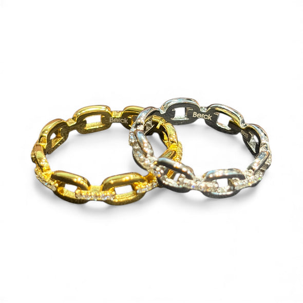 Moissanite Diamond Link Ring GRA Certified