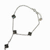 GRA Certified Black Moissanite Diamond 5 Clover Hand Chain