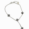 GRA Certified Black Moissanite Diamond 5 Clover Hand Chain