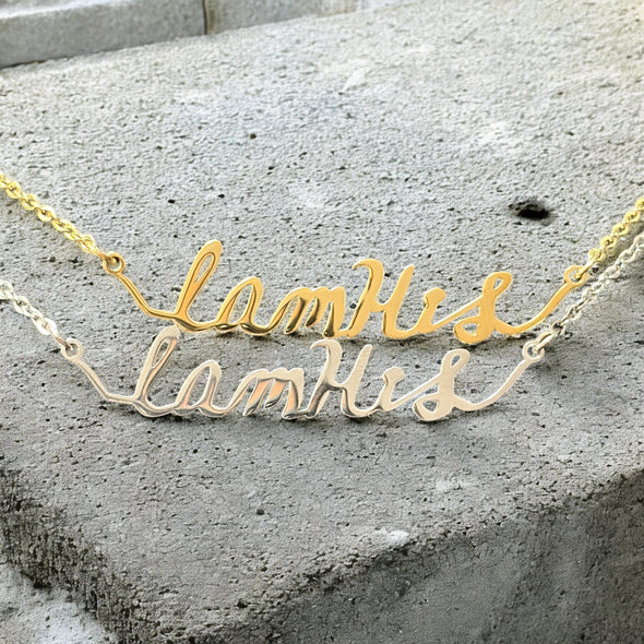 Waterproof "I am His" Script Necklace