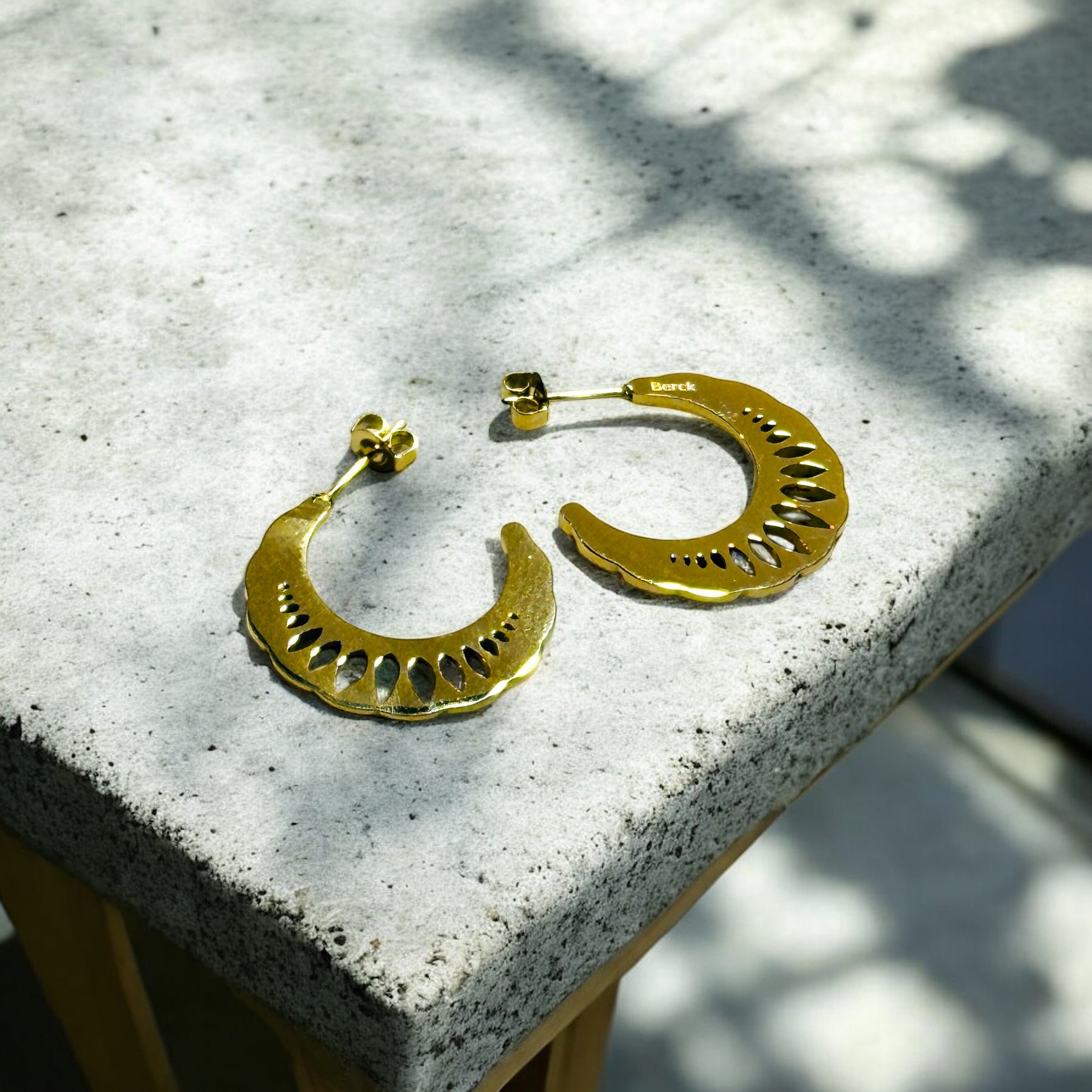 Waterproof Scalloped Boho Hoop Earrings