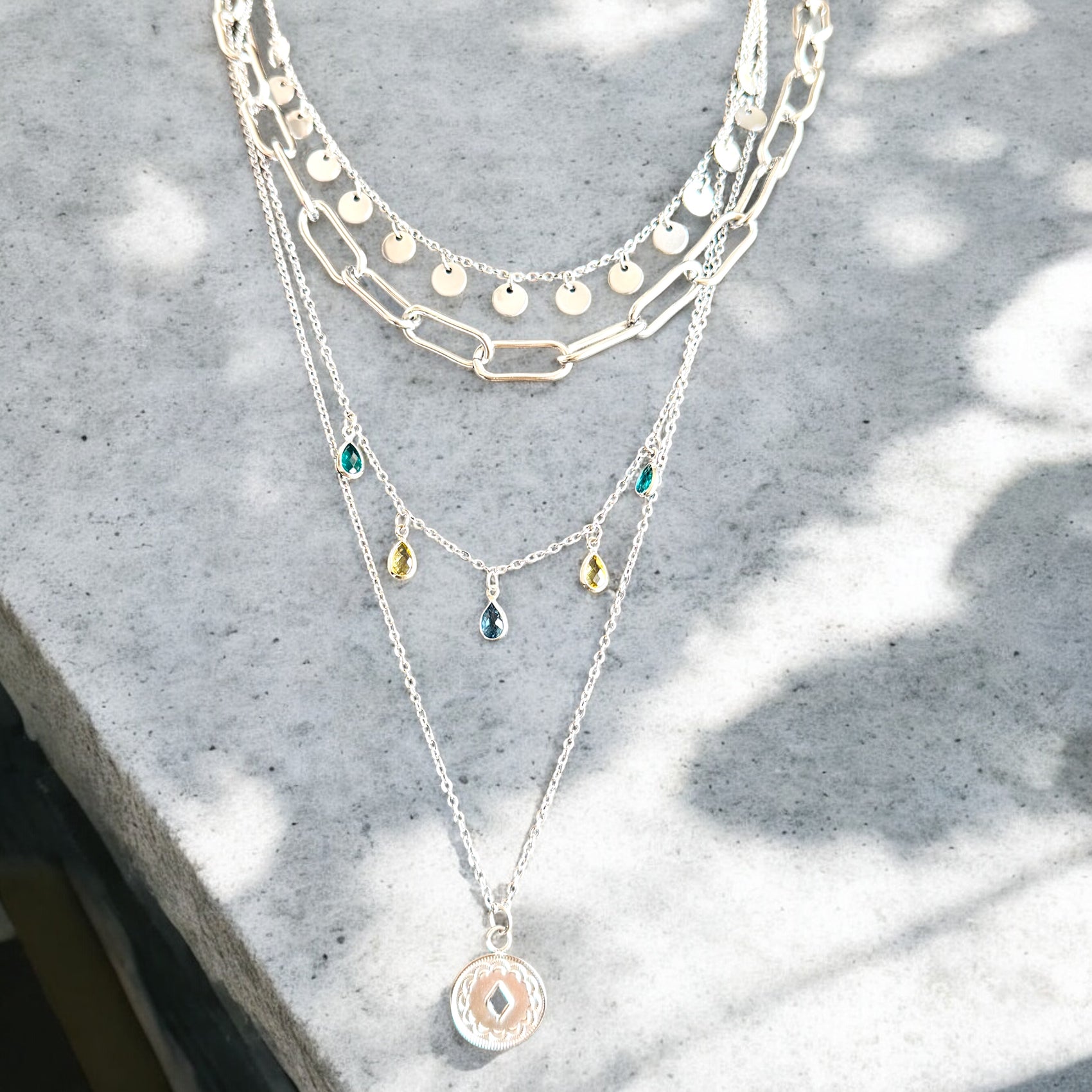 Waterproof Boho 4 Layer Necklace