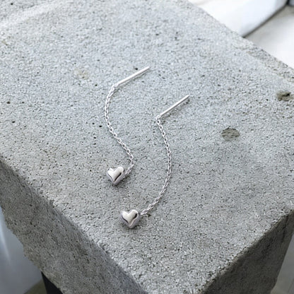 Waterproof Dainty Heart Thread Earrings
