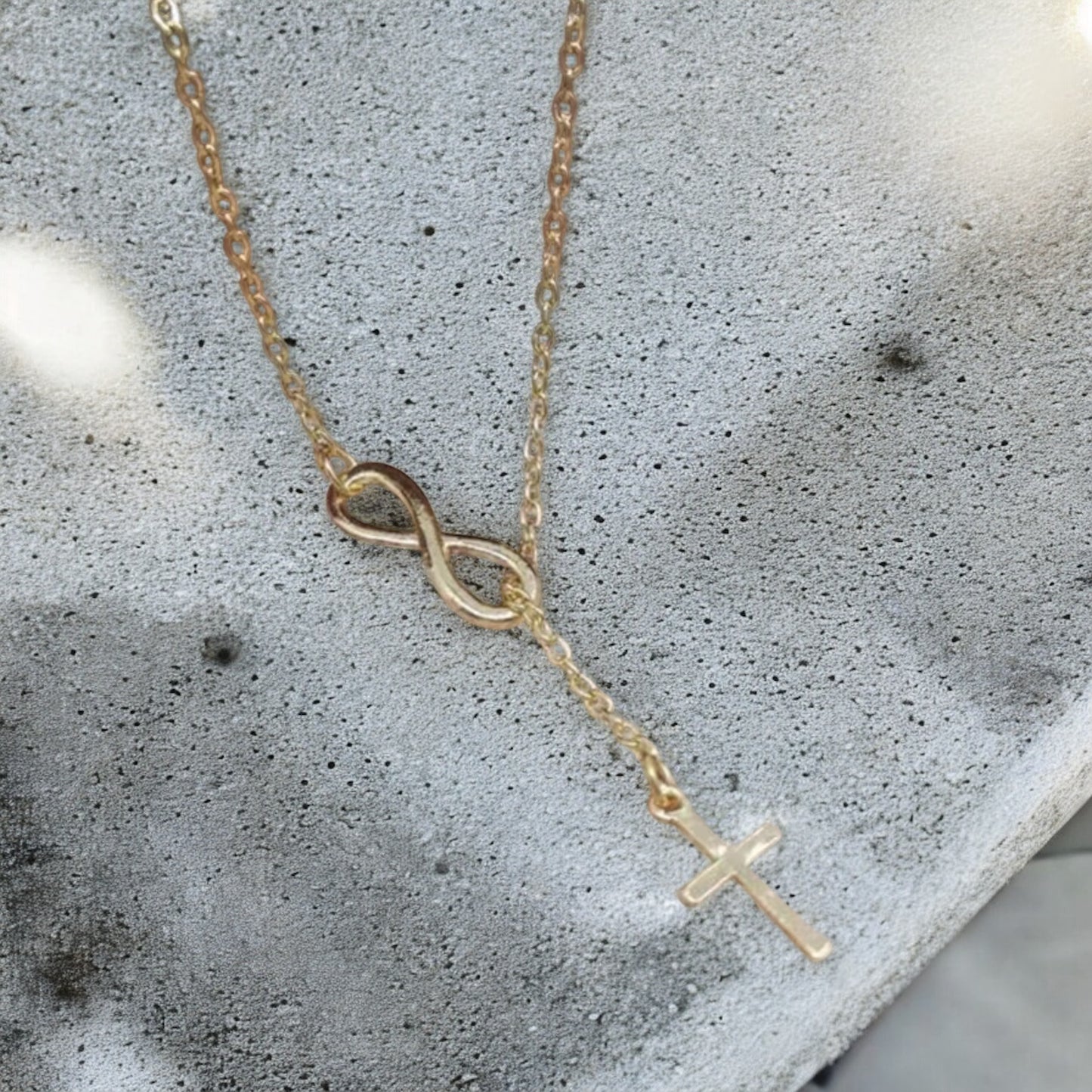 Waterproof Infinity Cross Necklace