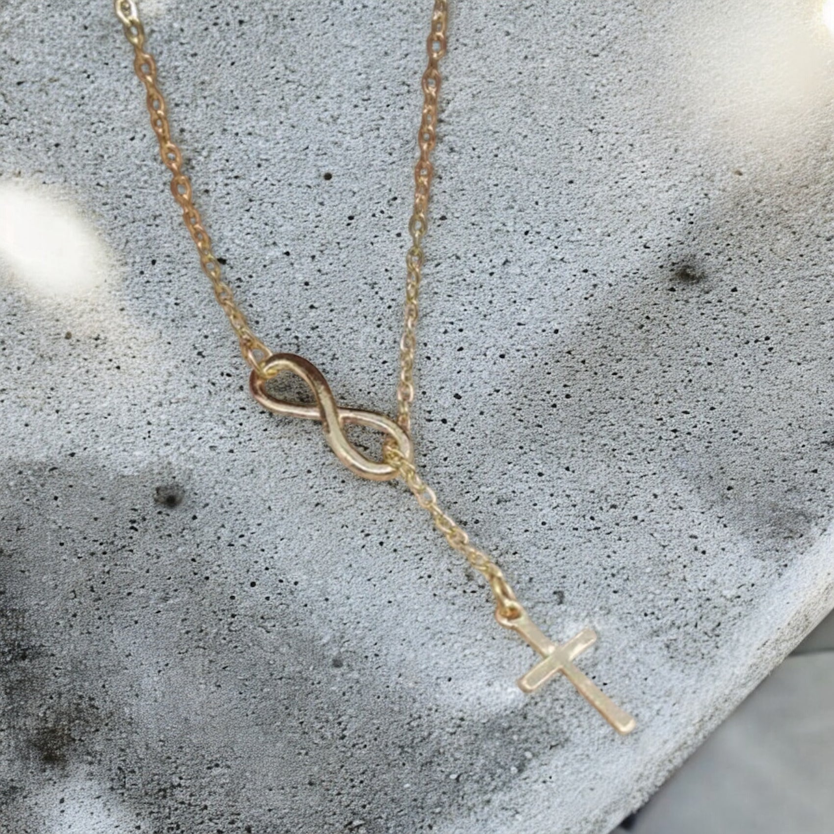 Waterproof Infinity Cross Necklace